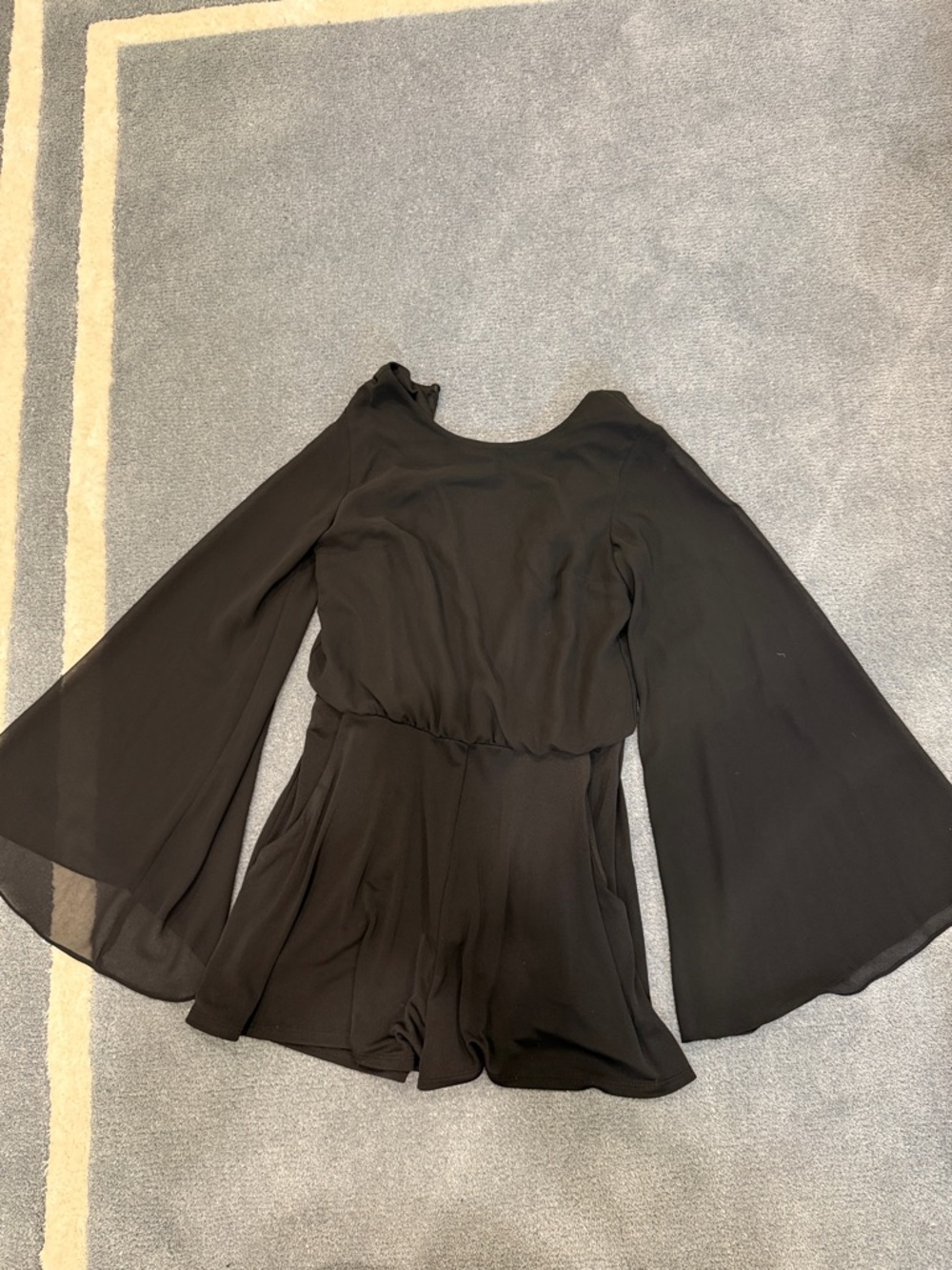 Topshop Black Bell Sleeve Romper